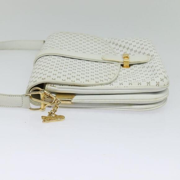 CELINE Macadam Canvas Shoulder Bag White Gold - Picture 4 of 13